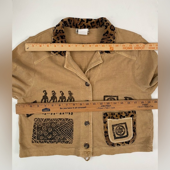 Nina Piccalino cropped top blazer vintage primitive look leopard print detail - Picture 4 of 12